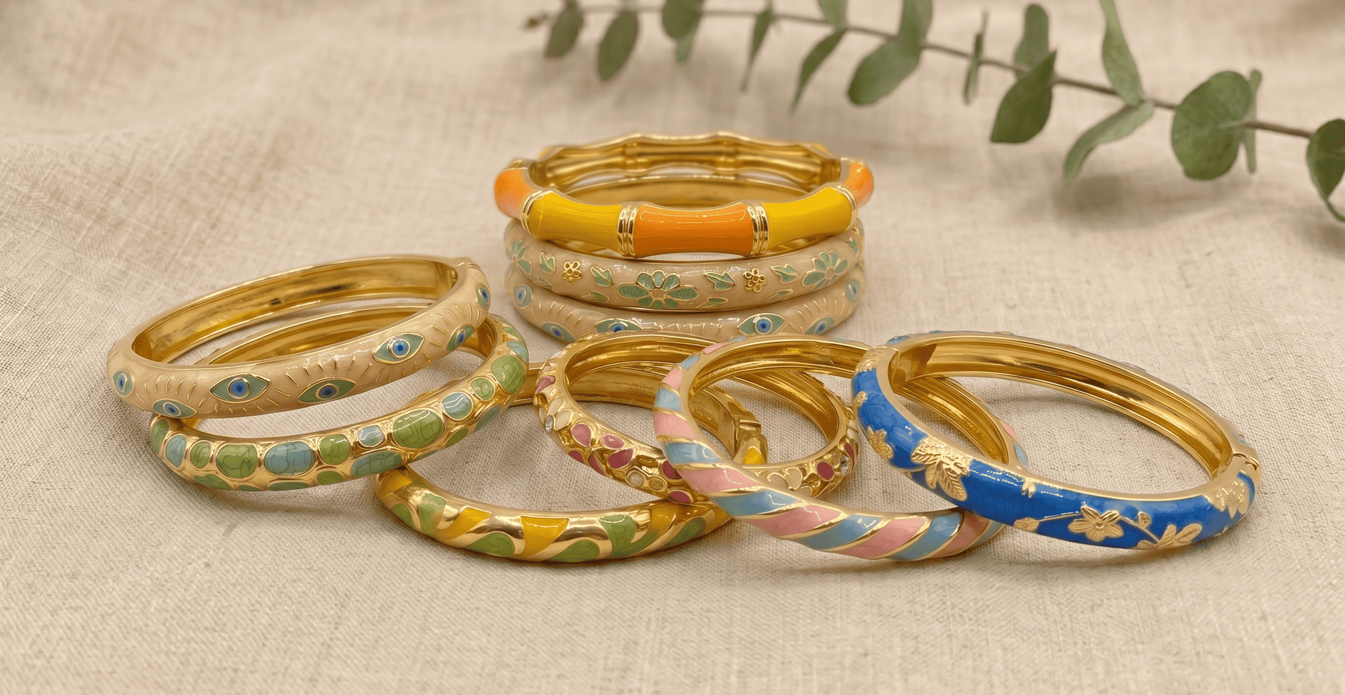 Handcrafted enamel bangles Pakistan