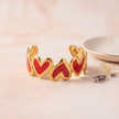 Heart enamel cuff bracelet Peach - NoonJ Nation