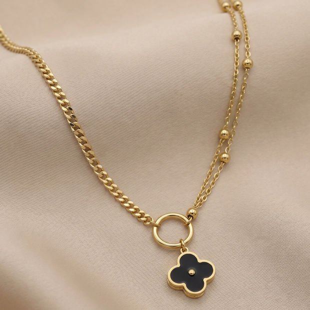 Midnight Clover Necklace