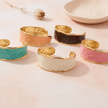 Solid enamel cuff bracelet White - NoonJ Nation