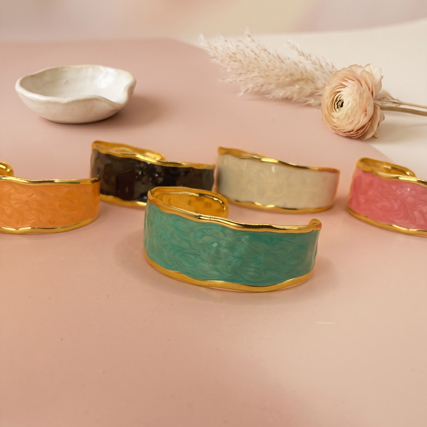 Solid enamel cuff bracelet Teal - NoonJ Nation