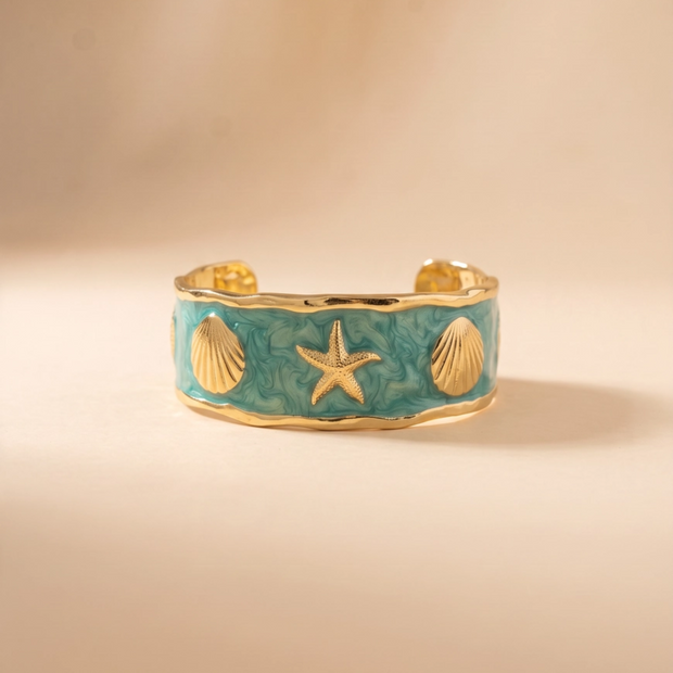 Starfish enamel cuff bracelet Teal - NoonJ Nation