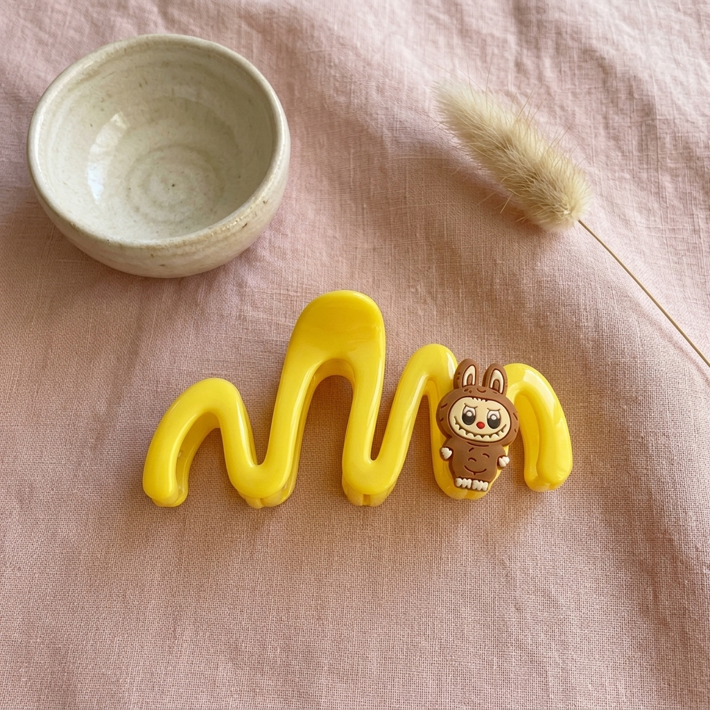 Wave claw clip Yellow monster charm - NoonJ Nation