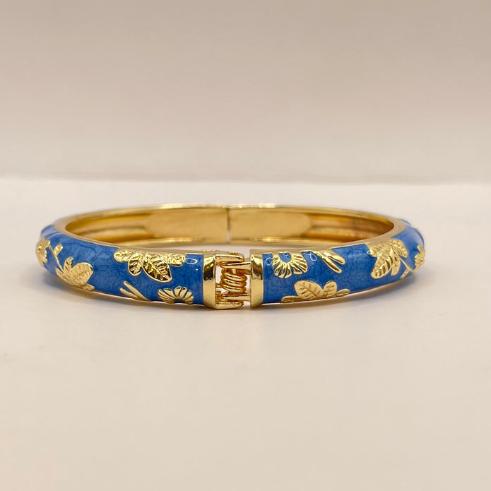 Azure Garden Enamel Bangle