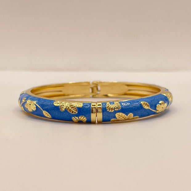 Azure Garden Enamel Bangle