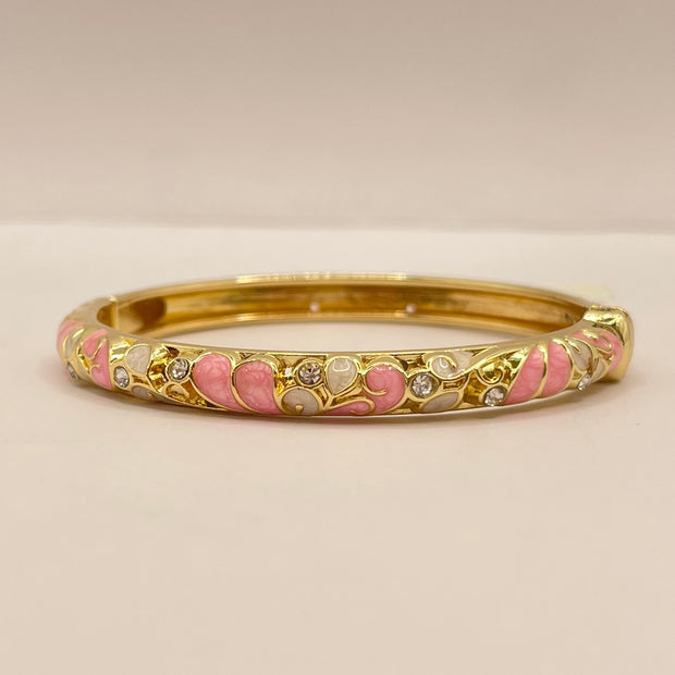 Blush Paisley Crystal Bangle