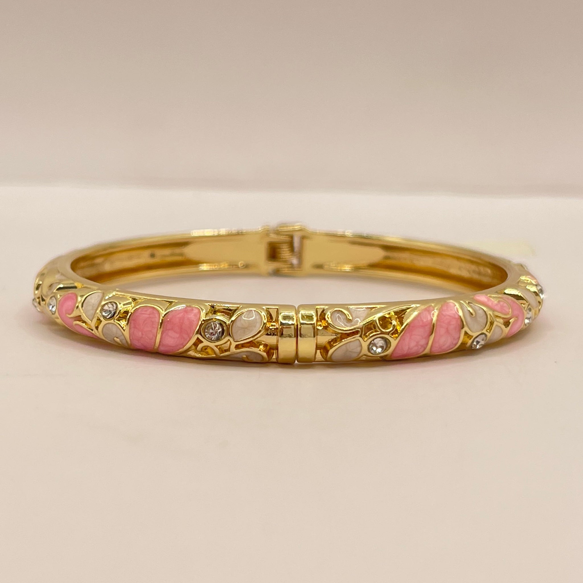 Blush Paisley Crystal Bangle