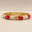 Crimson Diagonal Enamel Bangle