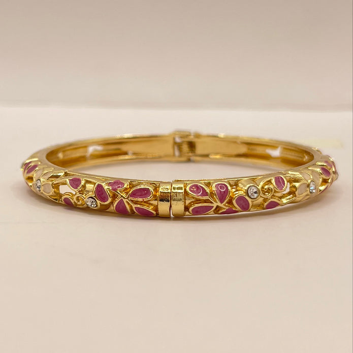Filigree Rose Crystal Bangle