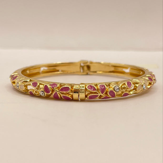 Filigree Rose Crystal Bangle