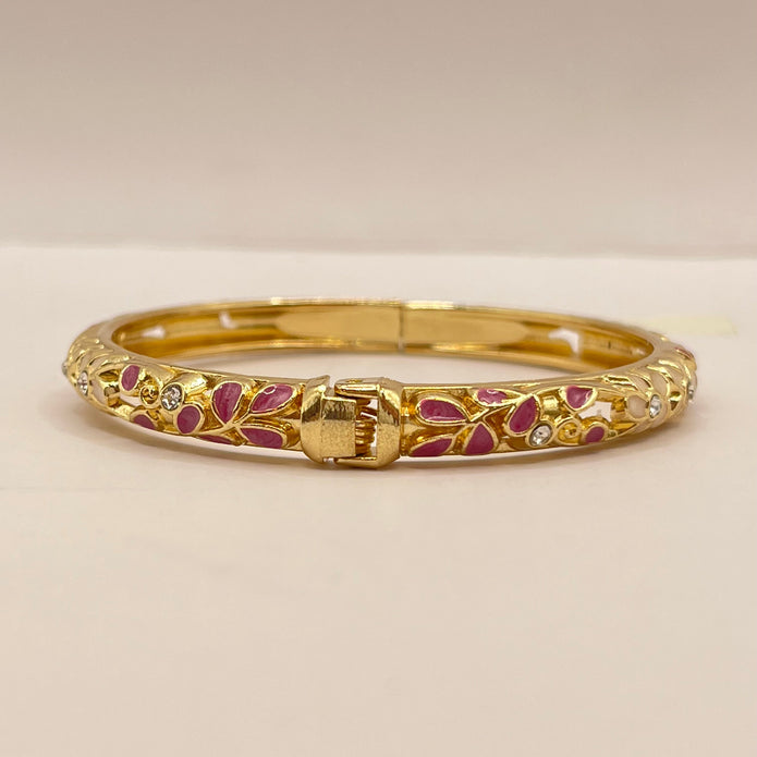 Filigree Rose Crystal Bangle