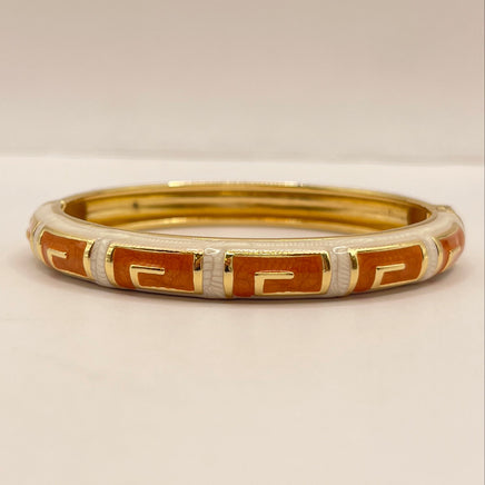 Greek Key Enamel Bangle