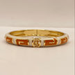 Greek Key Enamel Bangle
