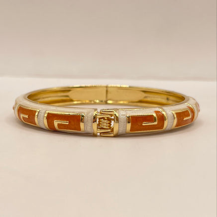 Greek Key Enamel Bangle