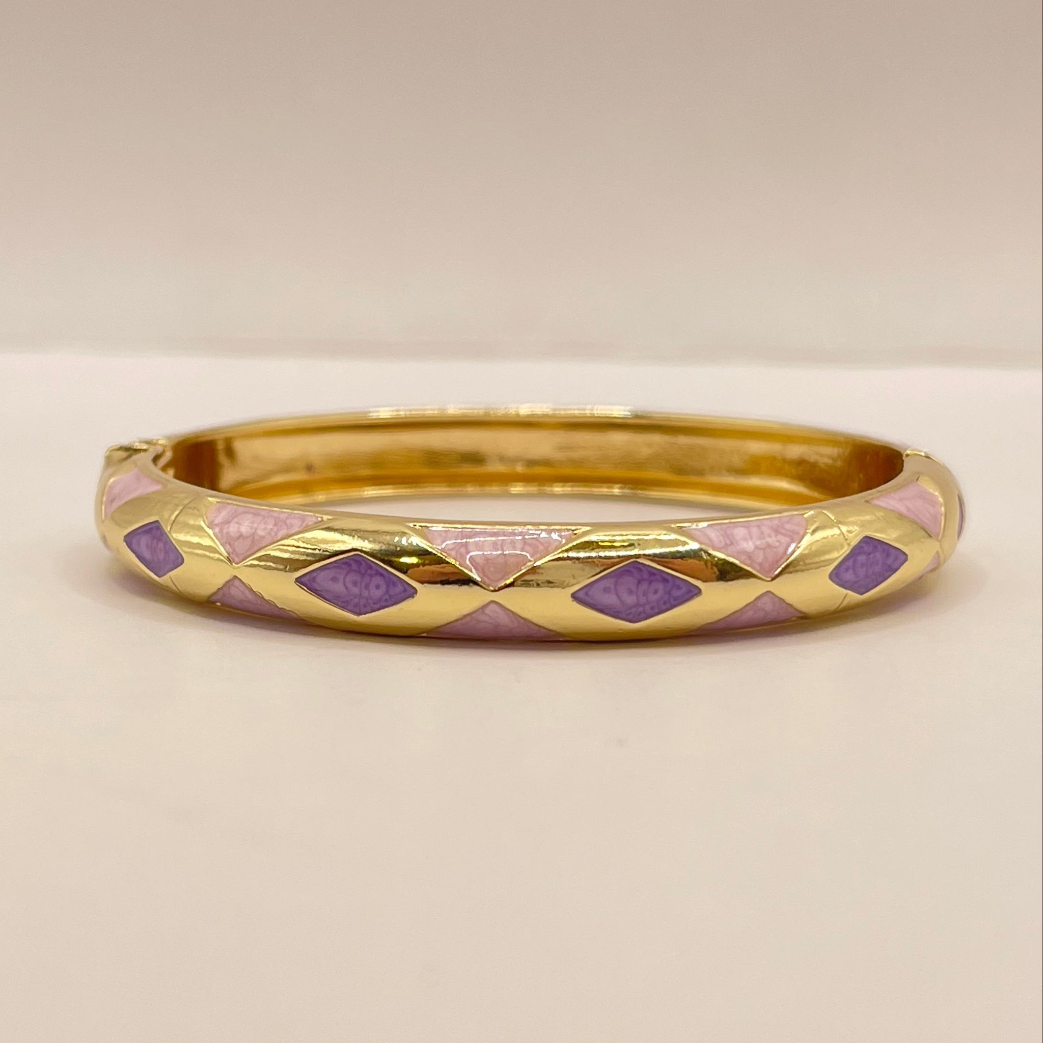 Lilac Diamond Enamel Bangle