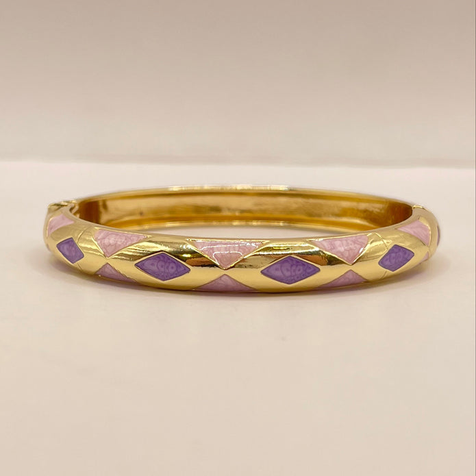 Lilac Diamond Enamel Bangle