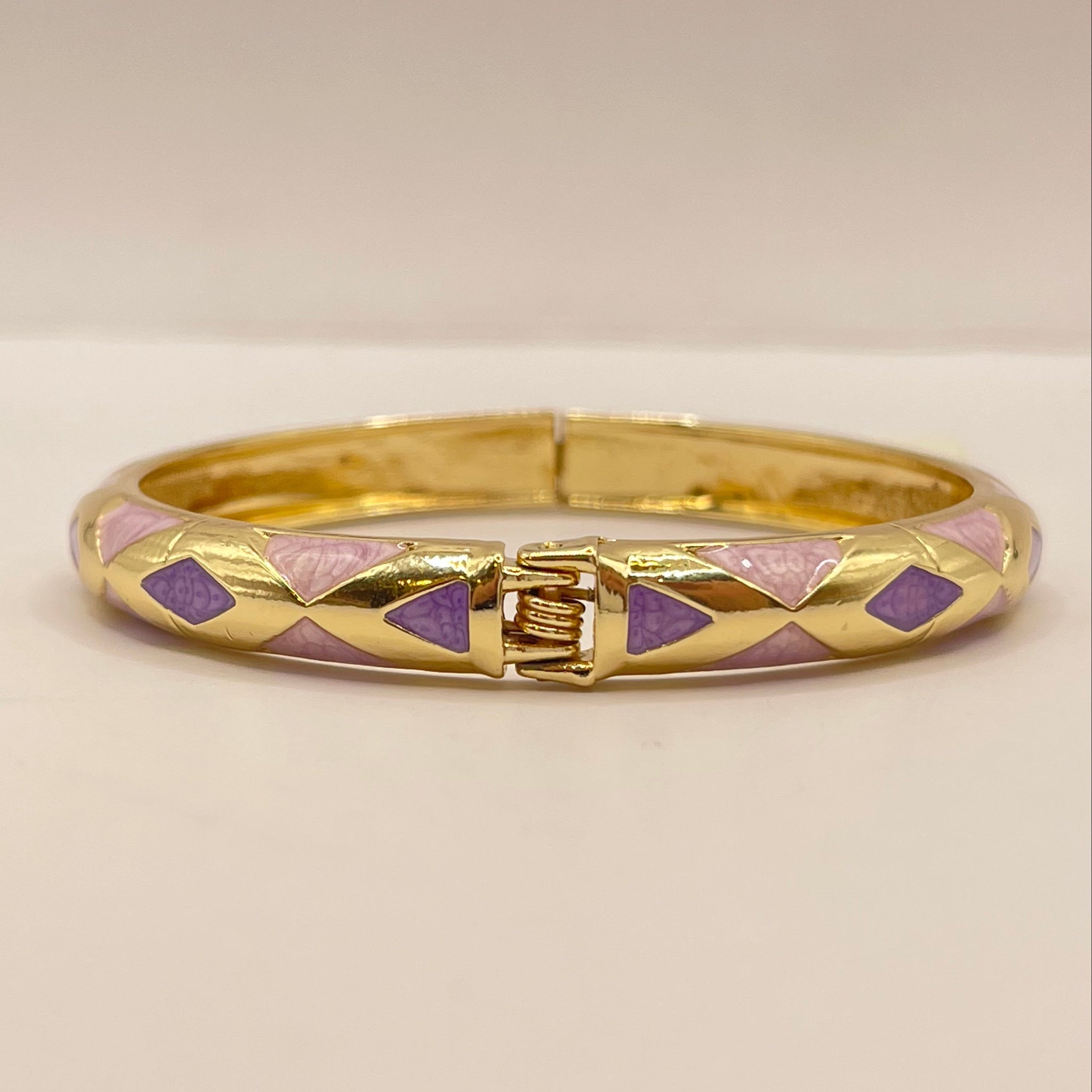 Lilac Diamond Enamel Bangle