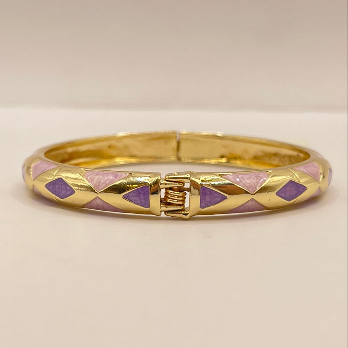 Lilac Diamond Enamel Bangle