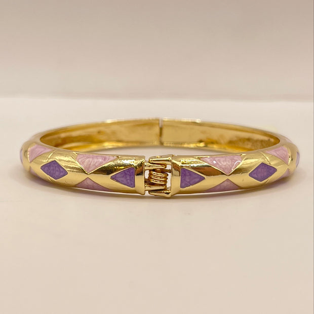 Lilac Diamond Enamel Bangle