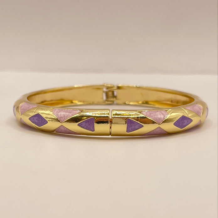 Lilac Diamond Enamel Bangle