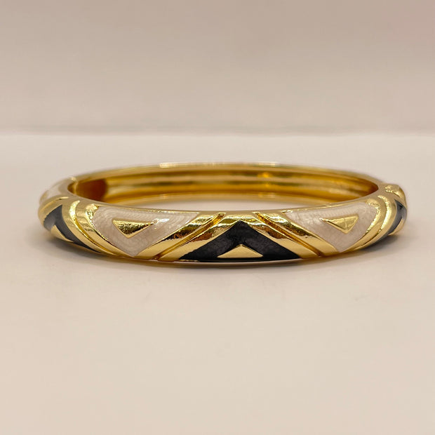 Onyx Chevron Enamel Bangle