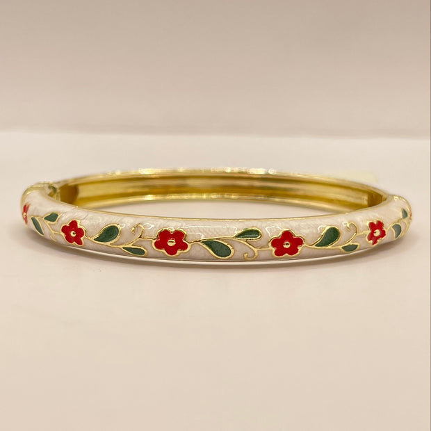 Poppy Vine Enamel Bangle