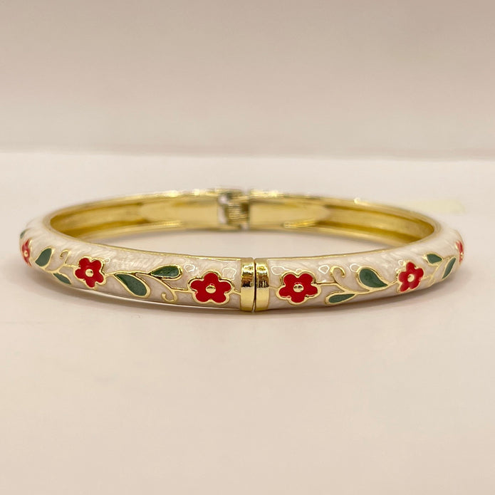 Poppy Vine Enamel Bangle