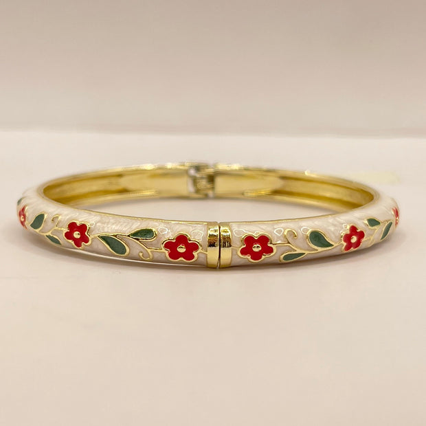 Poppy Vine Enamel Bangle