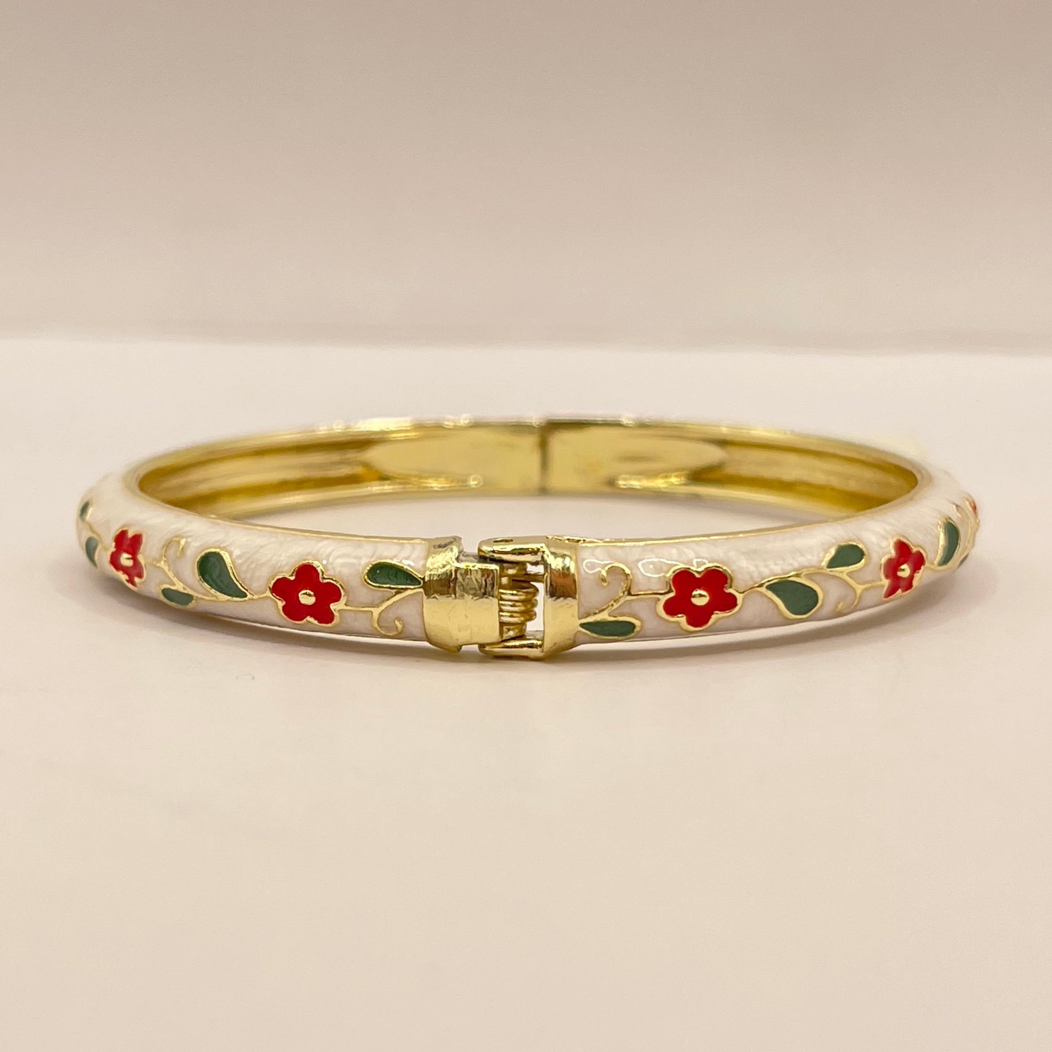 Poppy Vine Enamel Bangle