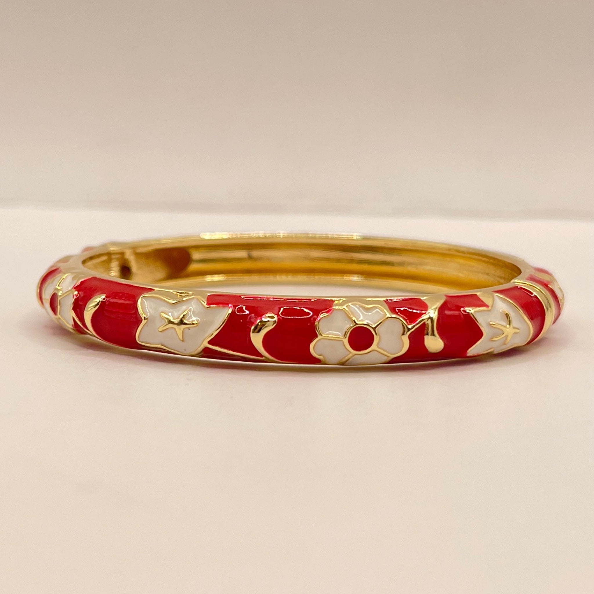 Red Whimsy Enamel Bangle
