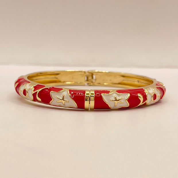 Red Whimsy Enamel Bangle