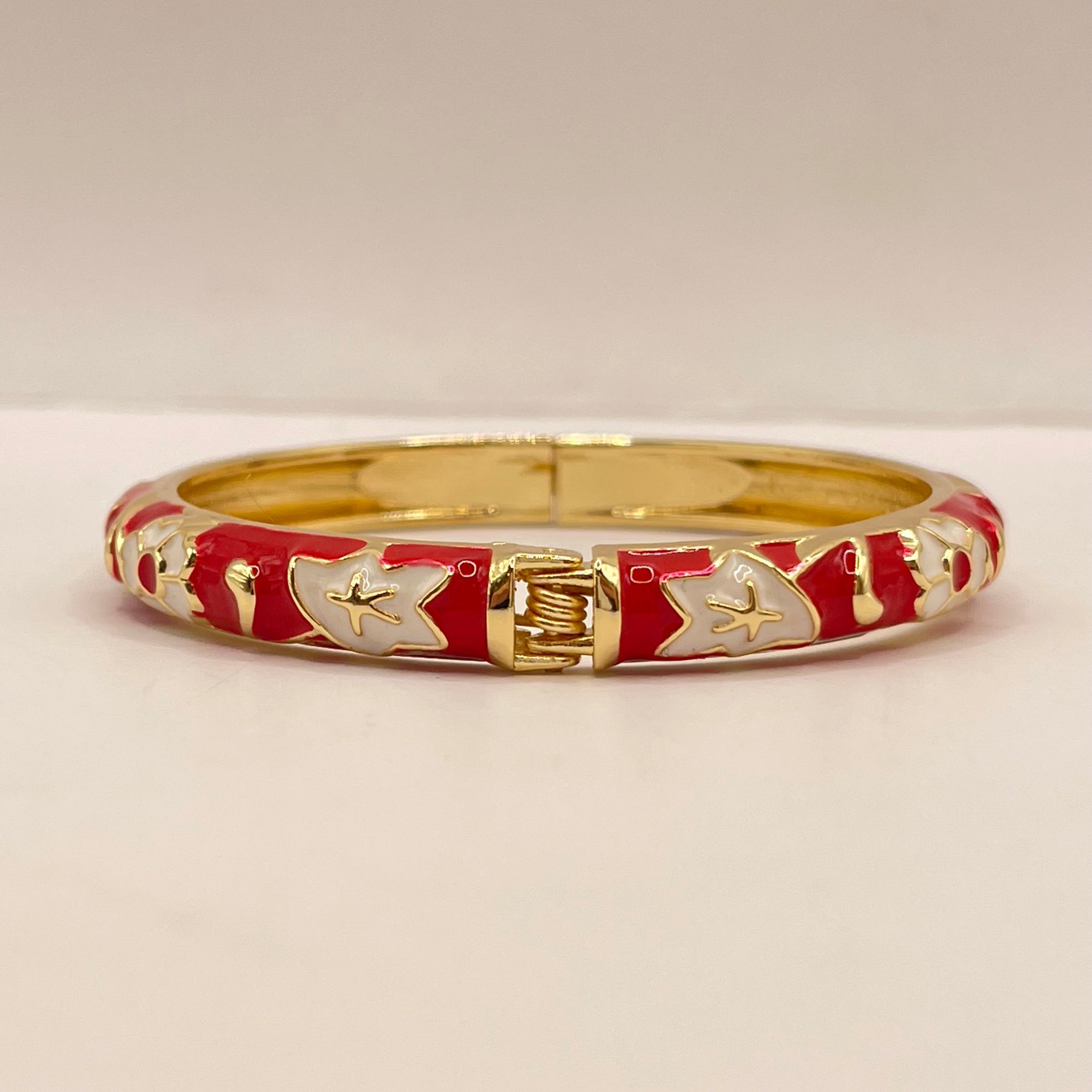 Red Whimsy Enamel Bangle