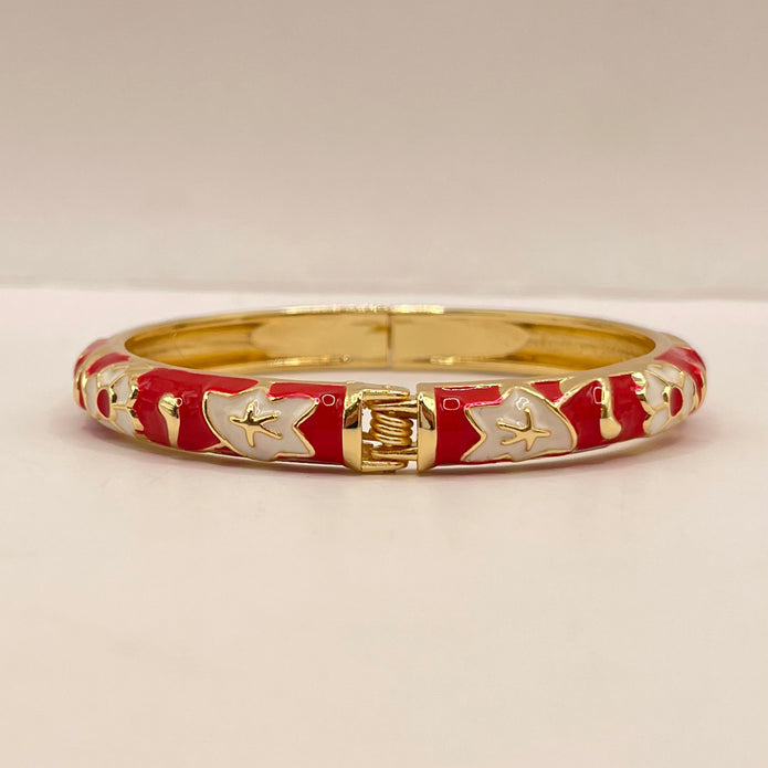 Red Whimsy Enamel Bangle