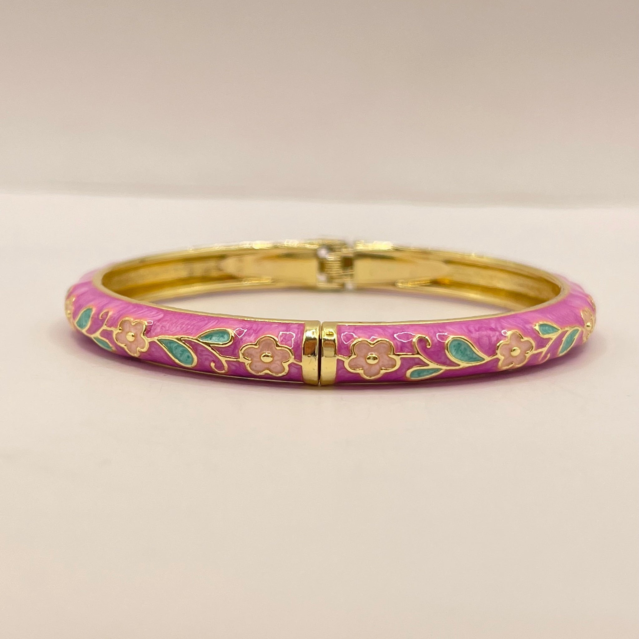 Rose Vine Enamel Bangle