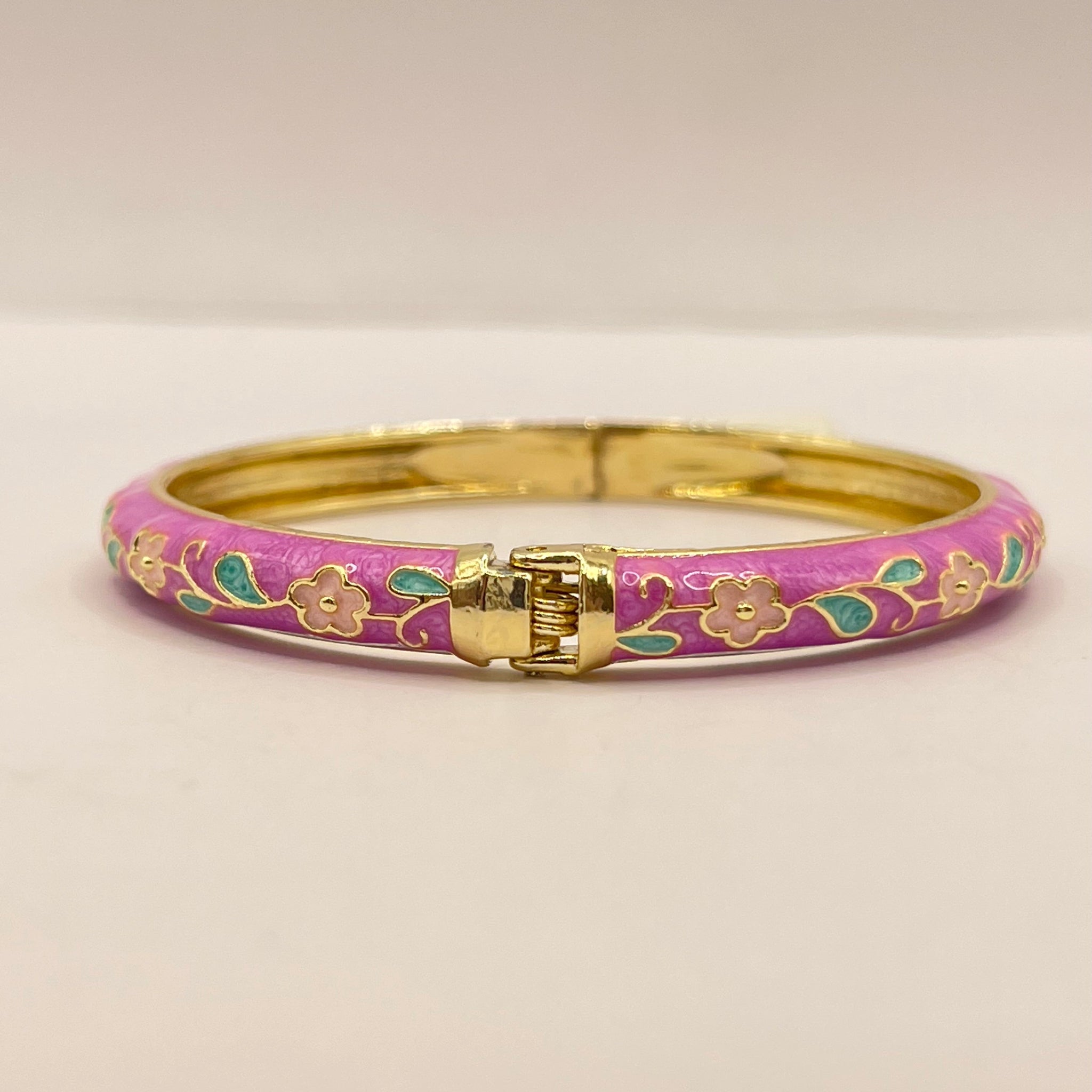 Rose Vine Enamel Bangle