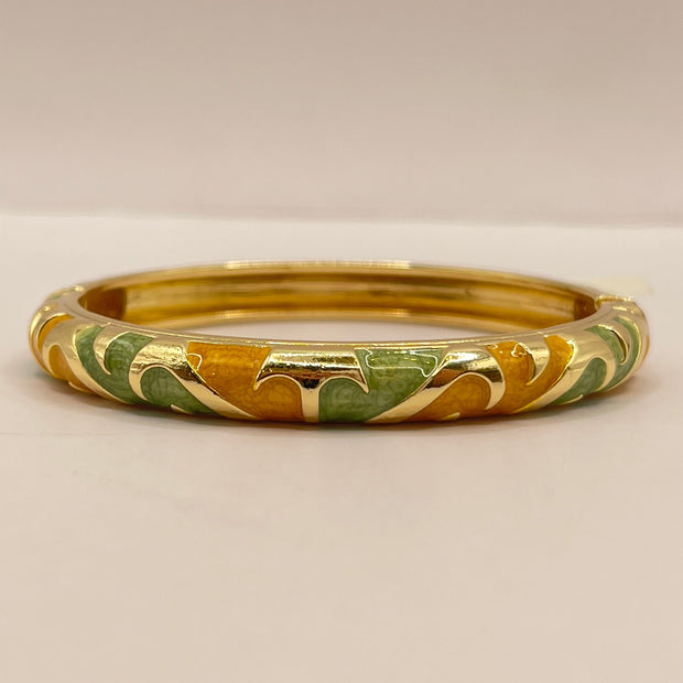 Sage & Amber Wave Enamel Bangle