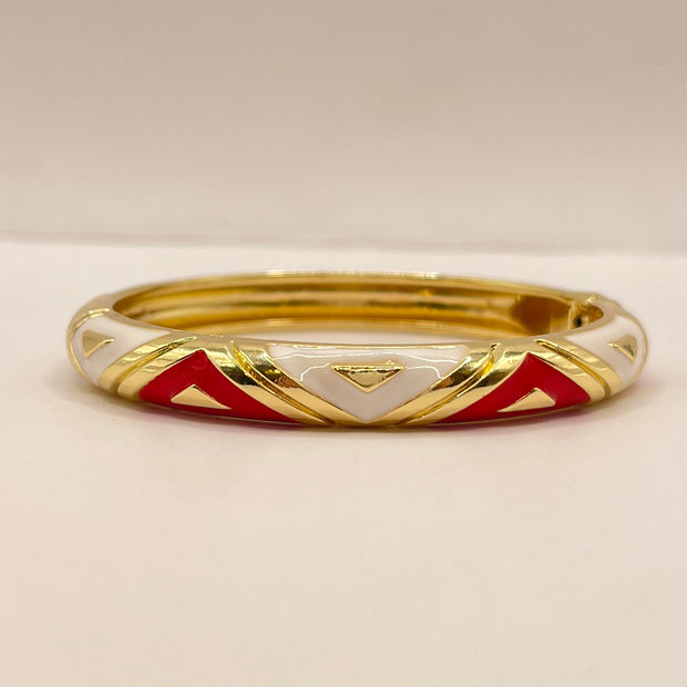 Scarlet Chevron Enamel Bangle