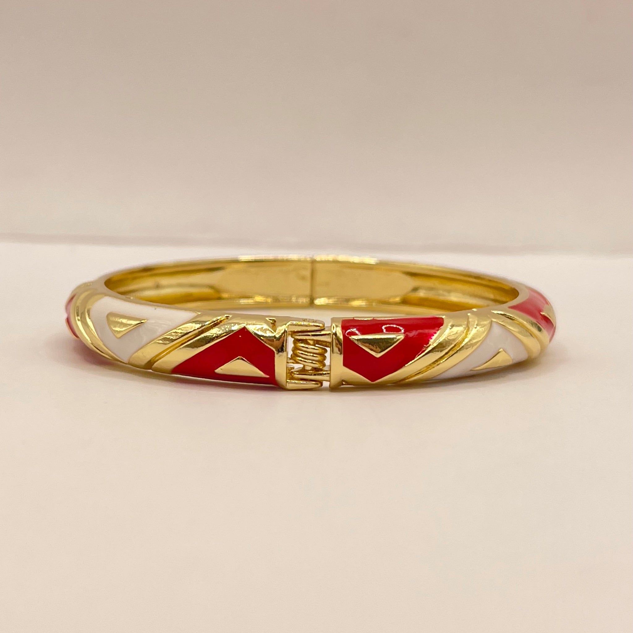 Scarlet Chevron Enamel Bangle
