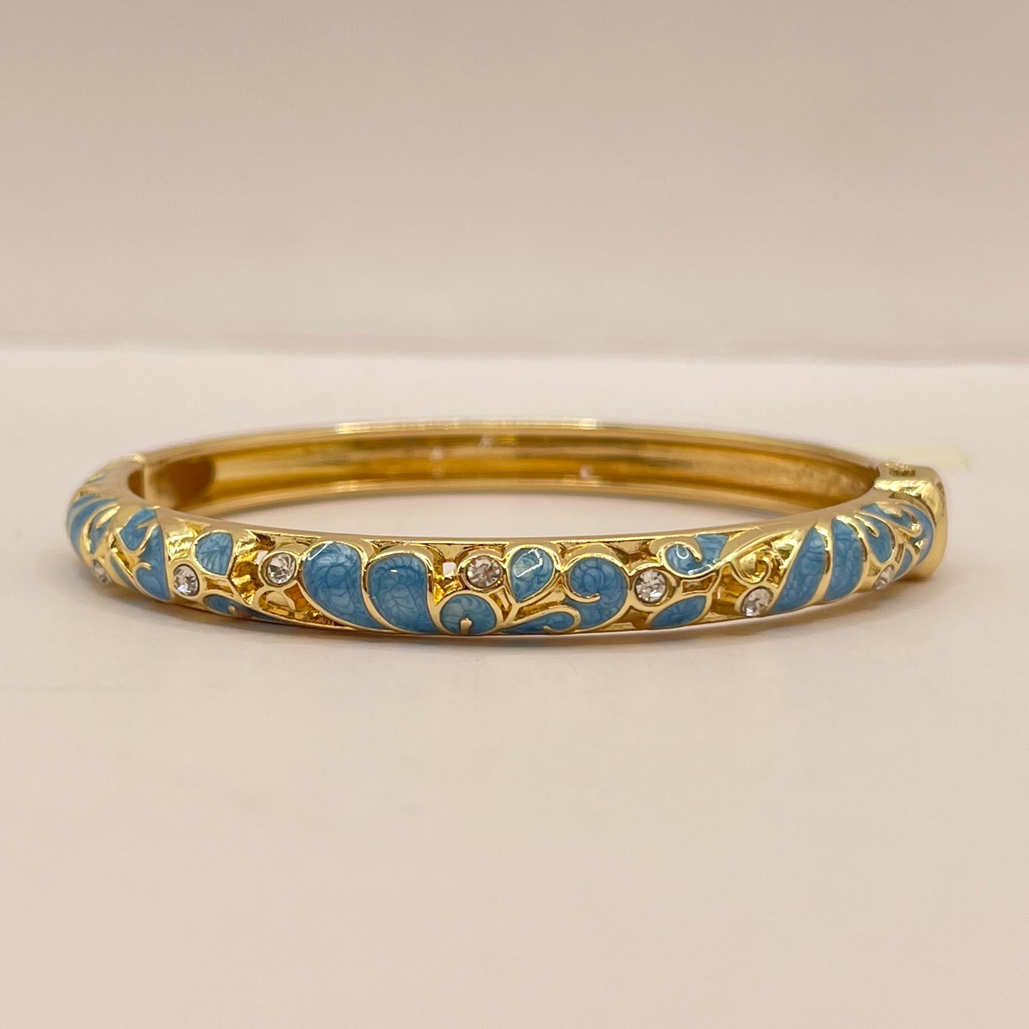 Sky Paisley Crystal Bangle