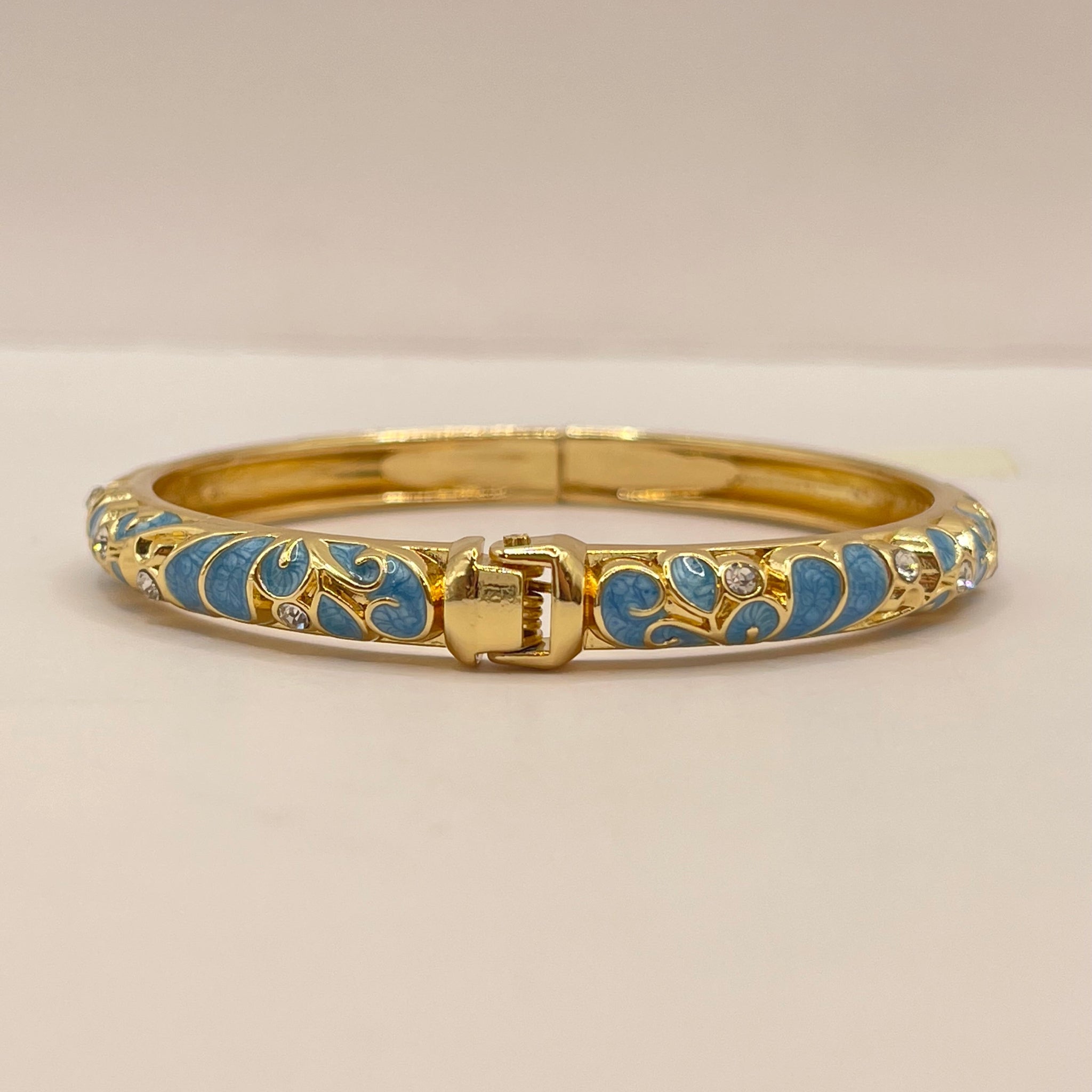 Sky Paisley Crystal Bangle
