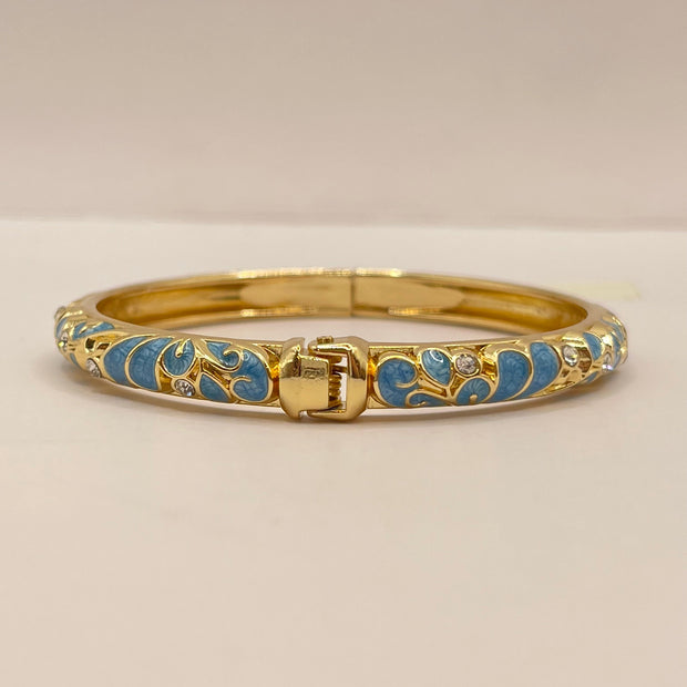 Sky Paisley Crystal Bangle