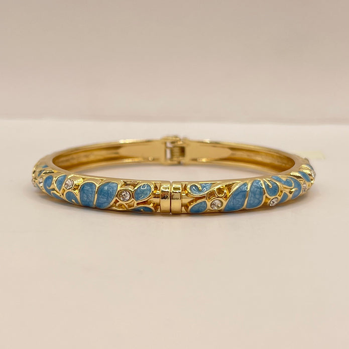 Sky Paisley Crystal Bangle
