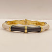 Smoke & Pearl Bamboo Enamel Bangle