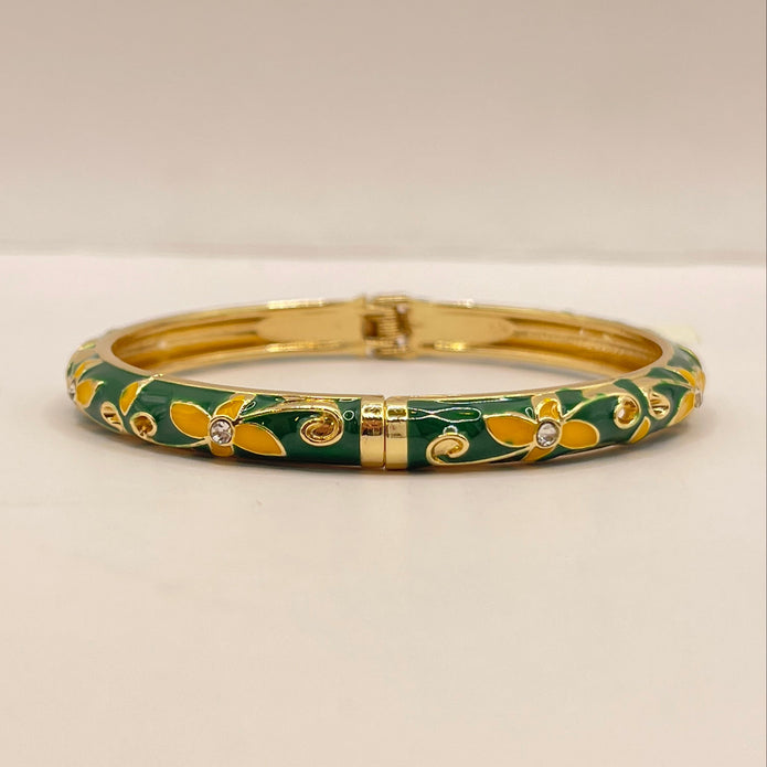 Sunflower Garden Enamel Bangle
