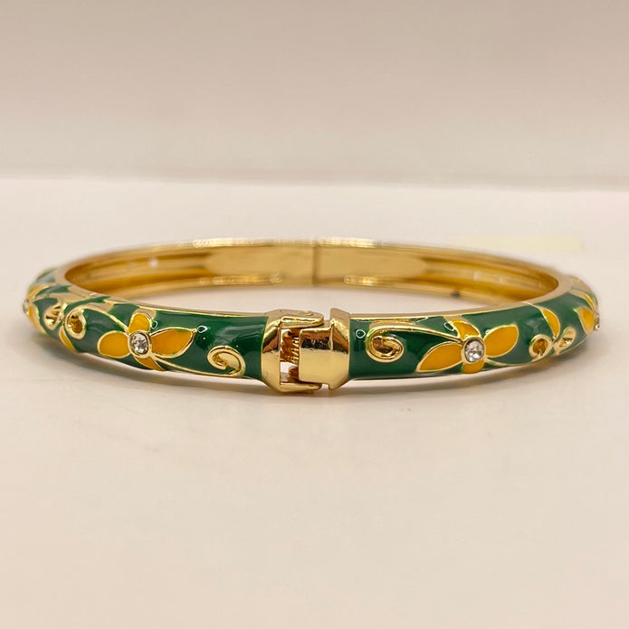Sunflower Garden Enamel Bangle