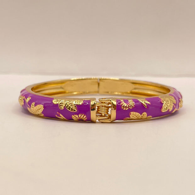Violet Garden Enamel Bangle