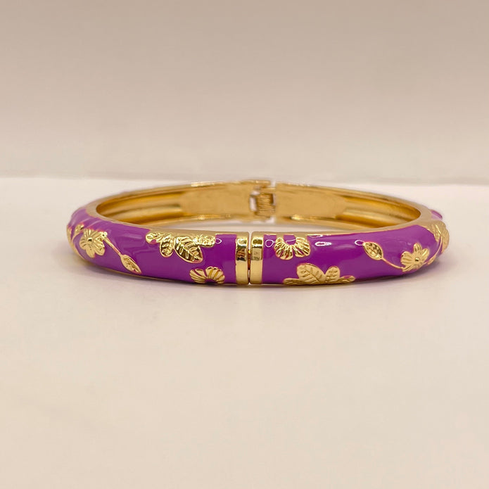 Violet Garden Enamel Bangle