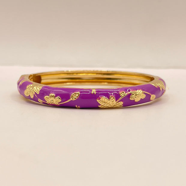 Violet Garden Enamel Bangle